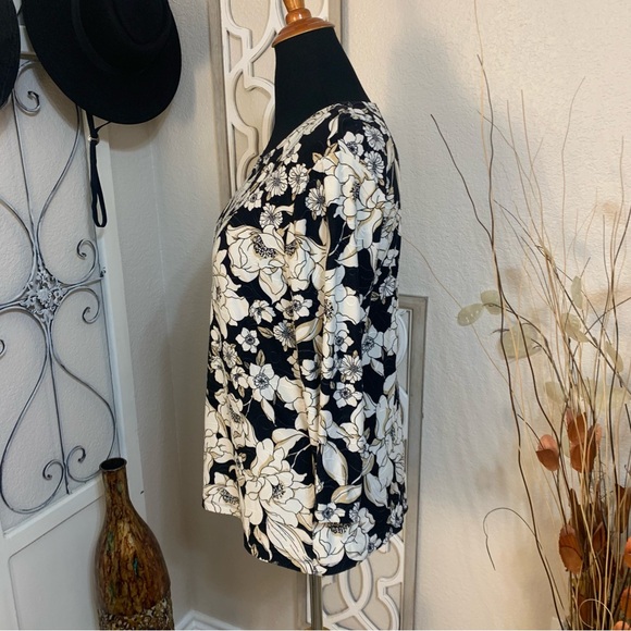 JM Collection floral top shirt blouse - Picture 2 of 9